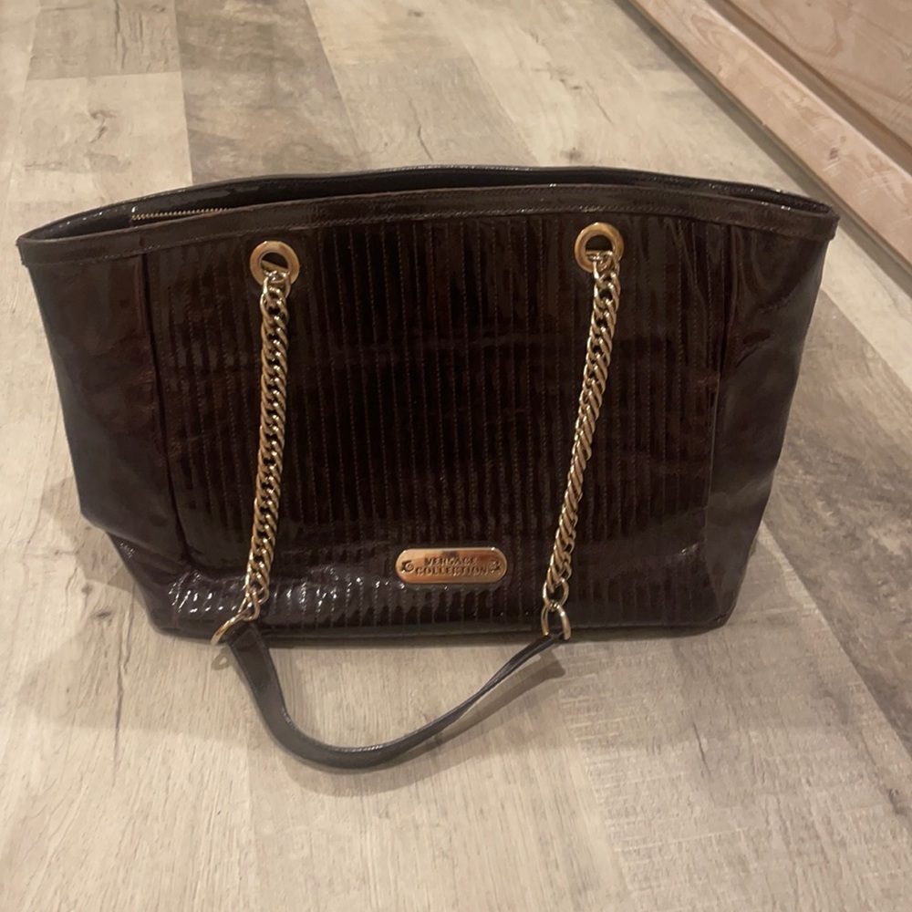 Versace shoulder bag, dark purple color